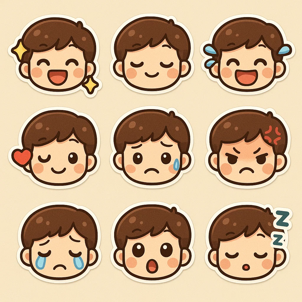 Chibi Emoji Stickers